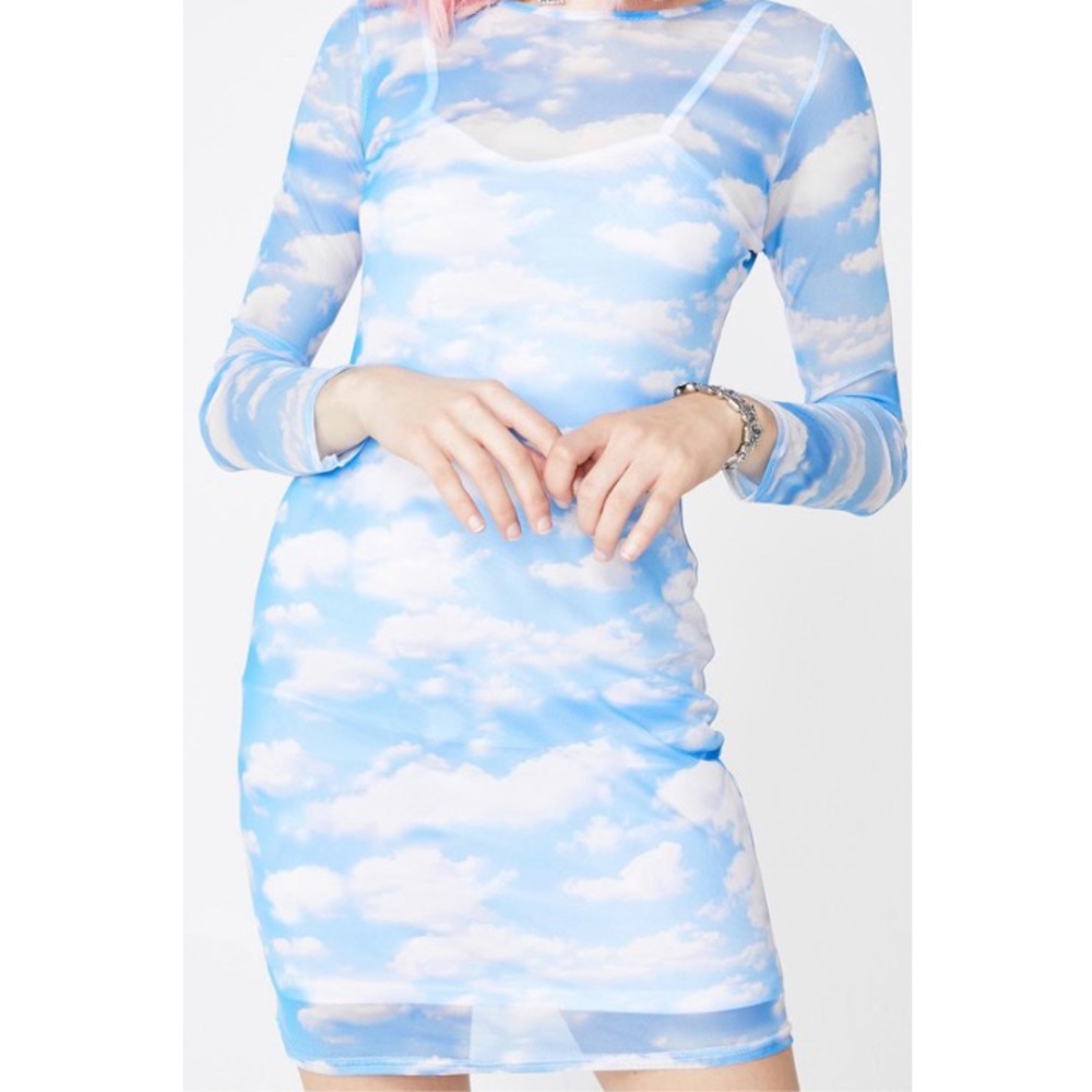 Dolls Kill | Mesh Cloud Print Dress